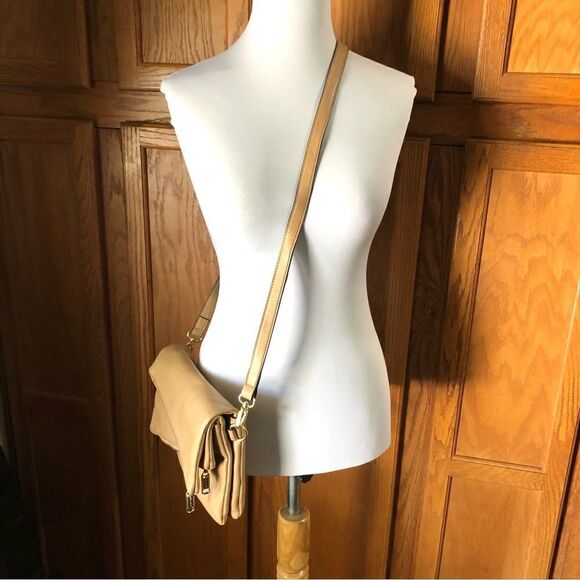 JOE’S JEANS Tan Asymmetrical Zipper Leather Crossbody Bag - Picture 5 of 13